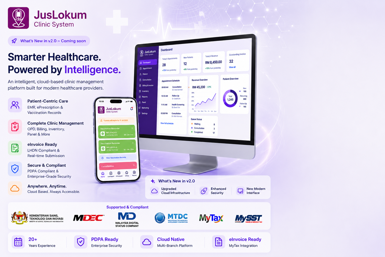 JusLokum Clinic System landing page
